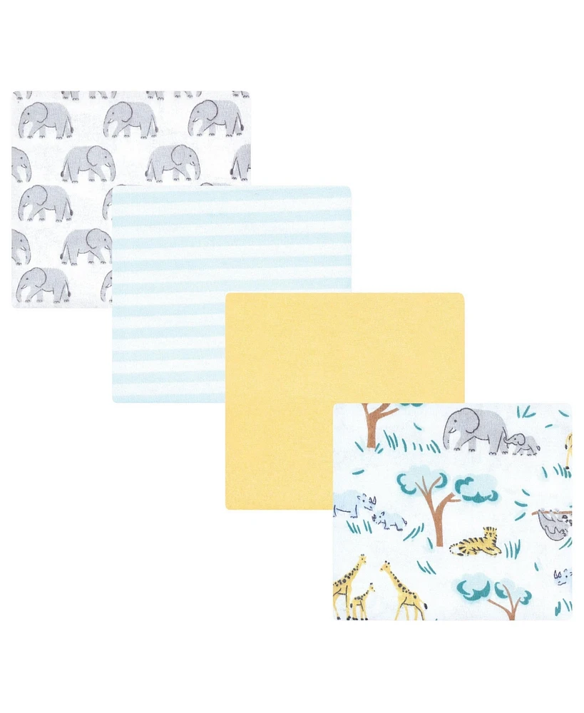 Hudson Baby Cotton Flannel Receiving Blankets, Safari Friends, One Size