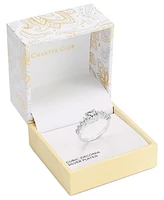 Charter Club Silver-Tone Crystal Square & Round Statement Ring, Exclusively at Macy's