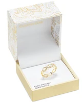 Charter Club Gold-Tone Crystal & Imitation Pearl Braid Style Ring, Exclusively at Macy's