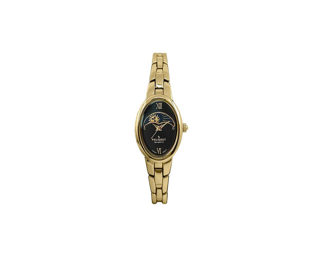 Peugeot Women's Gold 30x25mm Sun Moon Dial Link Bracelet Watch Dial