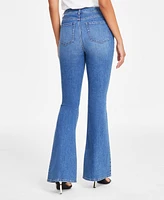 I.n.c. International Concepts Women's Belted Flared-Leg Jeans, Exclusively at Macy's