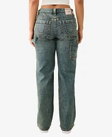 True Religion Women's Carpenter Leila High Rise Wide Leg Jean