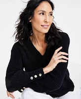 I.n.c. International Concepts Women's Chenille V-Neck Sweater, Exclusively at Macy's