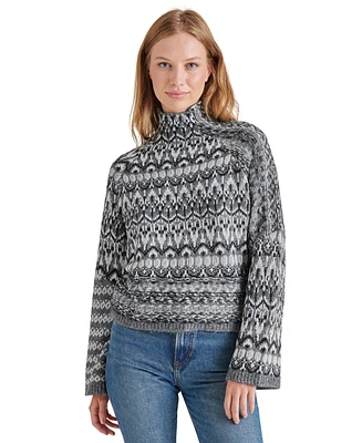 Steve Madden Women's Indie Fair Isle Mock-Neck Sweater