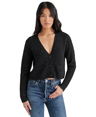 Steve Madden Women's Aero Metallic-Knit Cardigan