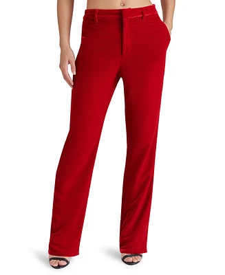 Steve Madden Women's Mercer Velvet Straight-Leg Pants