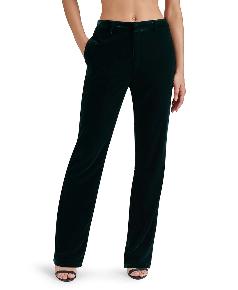 Steve Madden Women's Mercer Velvet Straight-Leg Pants