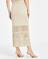 I.n.c. International Concepts Women's Metallic Crochet Skirt, Exclusively at Macy's