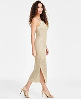 I.n.c. International Concepts Women's Crochet Metallic Tank Sweater Dress, Exclusively at Macy's