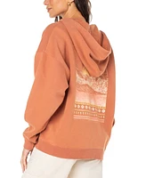 Roxy Juniors' Lineup Graphic-Back Oversized Hoodie