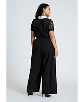 Eloquii Women's Lace Jumpsuit