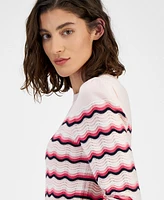 Tommy Hilfiger Women's Scallop Stripe Cotton Sweater