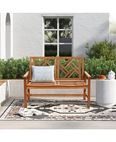 LuxenHome Carmel Solid Wood Outdoor Loveseat Park Bench