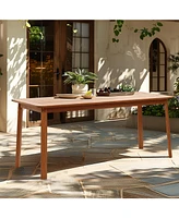 LuxenHome New Port Solid Wood Outdoor Dining Table