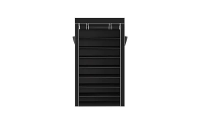 Slickblue 10 Tiers Shoe Rack with Dustproof Cover Closet Storage Cabinet Organizer