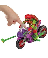 Teenage Mutant Ninja Turtles Purple Dragon Cycle with Raphael Action Figure Toy