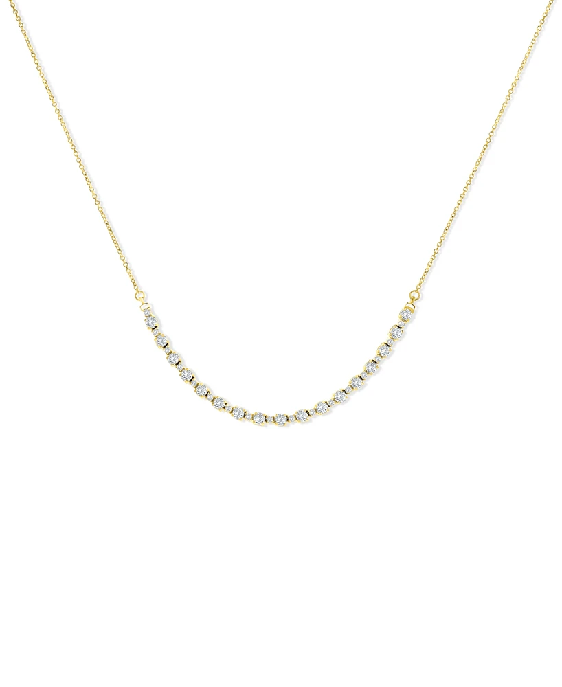 Diamond Curved Bar Collar Necklace (1-1/2 ct. t.w.) in 14k White or Yellow Gold, 16" + 2" extender