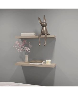 Fm Furniture Iva Floating Shelf in Melamine x2, Taupe