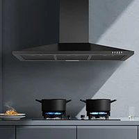 36-in 450-cfm Convertible Black Wall-Mounted Range Hood