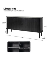 Hulala Home Franz Modern 63" Wide Sideboard with Adjustable Shelf