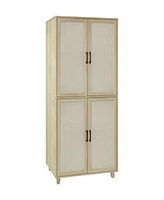 Slickblue 4 Door Cabinet, with Adjustable Inner Shelves, Storage Cabinet