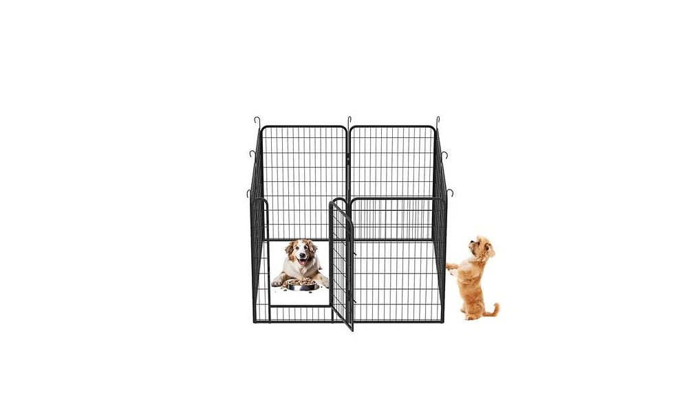 Slickblue 8-Panel Heavy-Duty Metal Playpen with Door, 39.37"H Dog Fence and Pet Exercise Pen for Indoor and Outdoor Use