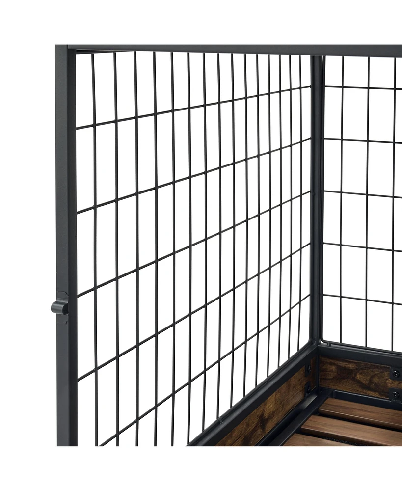Slickblue Furniture Style Dog Crate with Double Doors for Indoor Pet Containment