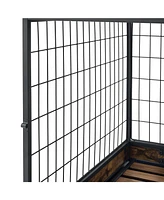 Slickblue Furniture Style Dog Crate with Double Doors for Indoor Pet Containment