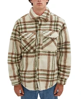 Point Zero Men's Checker Sherpa Shirt Utility Jacket