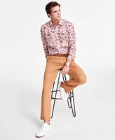 Club Room Men's Lisbon Long Sleeve Button-Front Printed Linen Shirt, Exclusively at Macy's