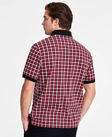 Club Room Men's Short Sleeve Houndstooth Pique Polo Shirt, Exclusively at Macy's