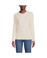 Lands' End Petite Drifter Cable Crew Neck Sweater