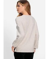 Olsen Women's Embellished V-Neck Pullover