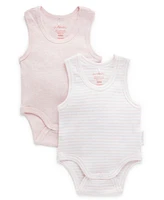 Purebaby Baby Girls Rib Bodysuit 2 pack