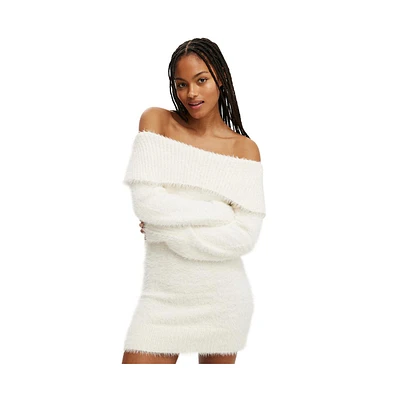 Cotton On Women's Faux Off Shoulder Sweater Dress