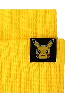 Pokemon Men's Pikachu Inspired Yellow Cuff Beanie