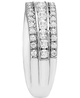 Diamond Triple Row Diagonal Band (1 ct. t.w.) 10k White or Yellow Gold