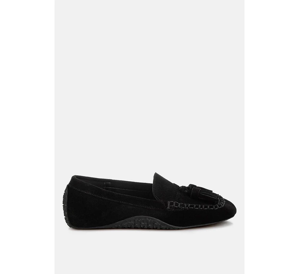 Rag & Co Kipstar Suede Round Toe Tassel Loafers