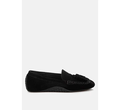 Rag & Co Kipstar Suede Round Toe Tassel Loafers