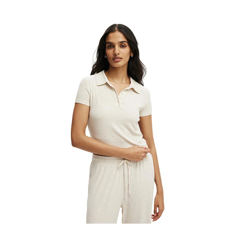 Cotton On Women's Sleep Recovery Polo Top