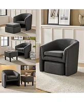 Hulala Home Silvan Modern Armchair with Storable Ottoman