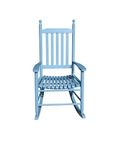 Slickblue Wooden Porch Rocker Chair for Relaxing Outdoor Comfort – Durable Design Patios, Porches, and Gardens