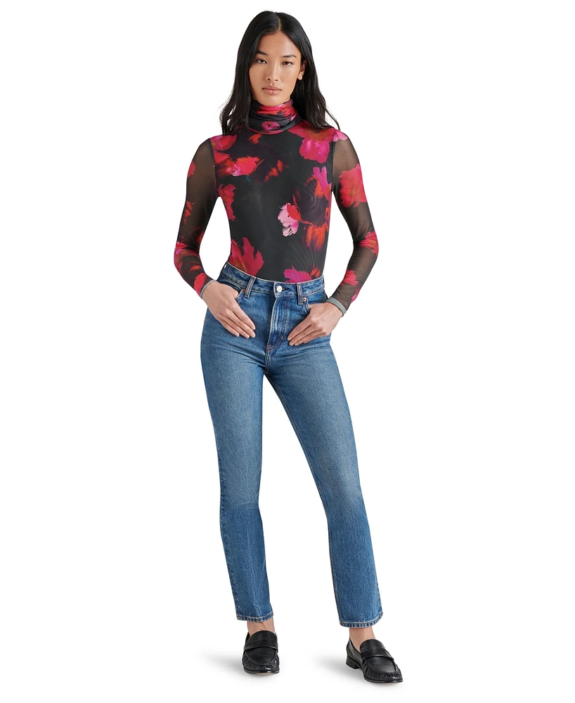 Steve Madden Women's Luella Floral-Print Mesh Bodysuit