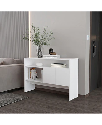 Fm Furniture Bylas Console Table in Melamine With Two Doors y Open Storage