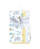 Hudson Baby Cotton Flannel Burp Cloths -Pack, Safari Friends