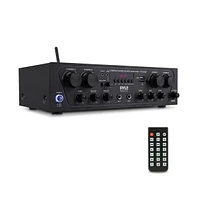 Pyle 4-Channel Bluetooth Home Audio Amplifier With Fm Radio, MP3/Usb/Sd/Aux Playback, 500 Watt