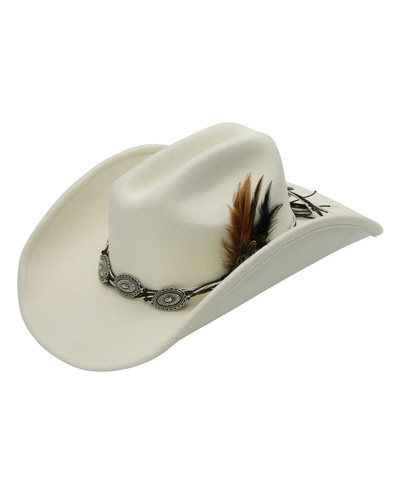 Peter Grimm Feid Ultra Felt Concho Band Feather Western Drifter Hat