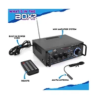 Pyle Stereo Power Amplifier With Bluetooth, Rca, Usb/Sd/Fm, 100 Watt