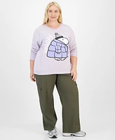 Love Tribe Trendy Plus Puffer Snoopy Graphic Sweatshirt