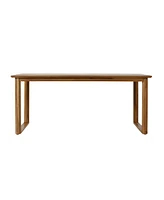 Rustic Acacia Wood Slatted Outdoor Dining Table